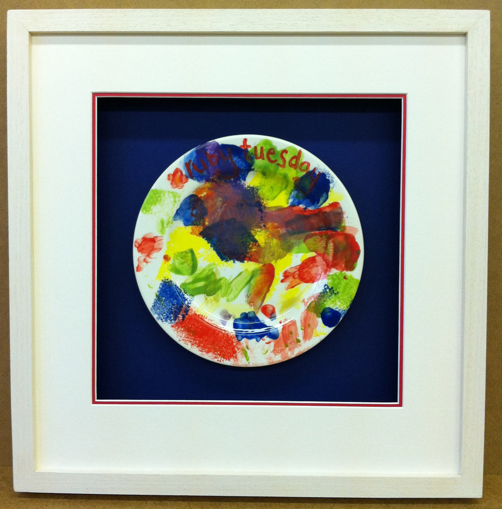 bespoke picture framing 3d objects children's hand painted plate