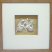 bespoke picture framing 3d objects children's christening shoes