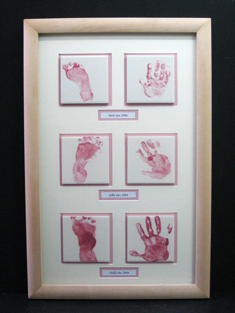 bespoke picture framing children's hand and foot prints